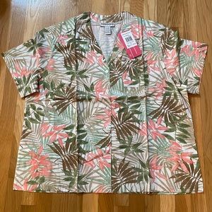 NWT Cathy Daniels 2X Camp Shirt